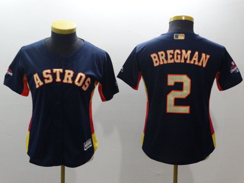 Women Houston Astros #2 Bregman Blue Champion Edition MLB Jerseys